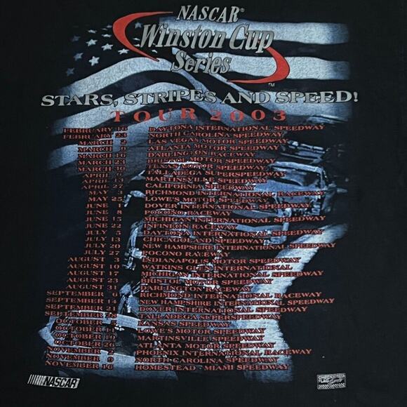 Nascar 2003 Winston Cup Series Stars Stripes And Speed Tour Black T-Shirt XL - Picture 4 of 5
